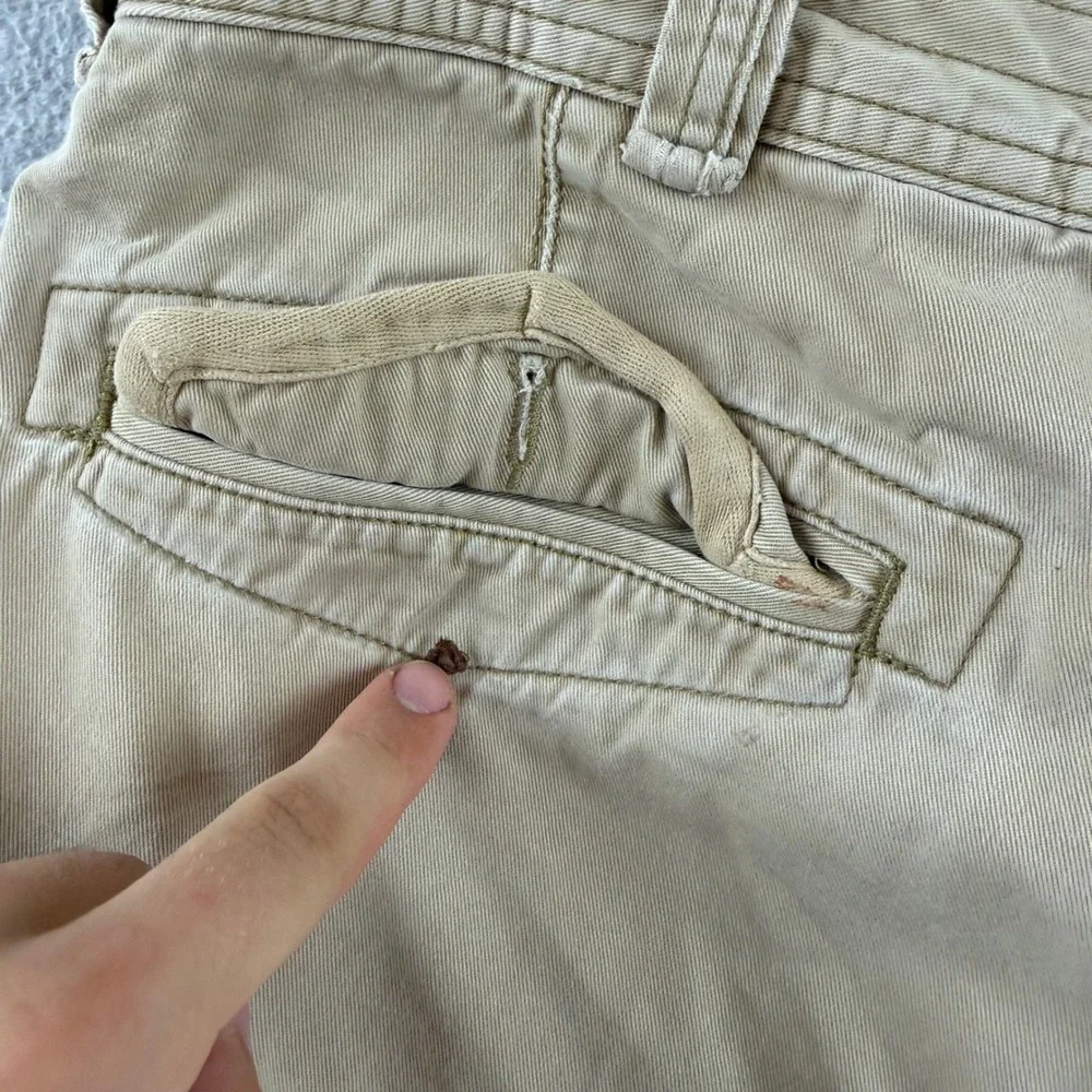 Polo Ralph Lauren Cargo Shorts Mens 36 Khaki Tan Distressed Cotton Utility Y2K